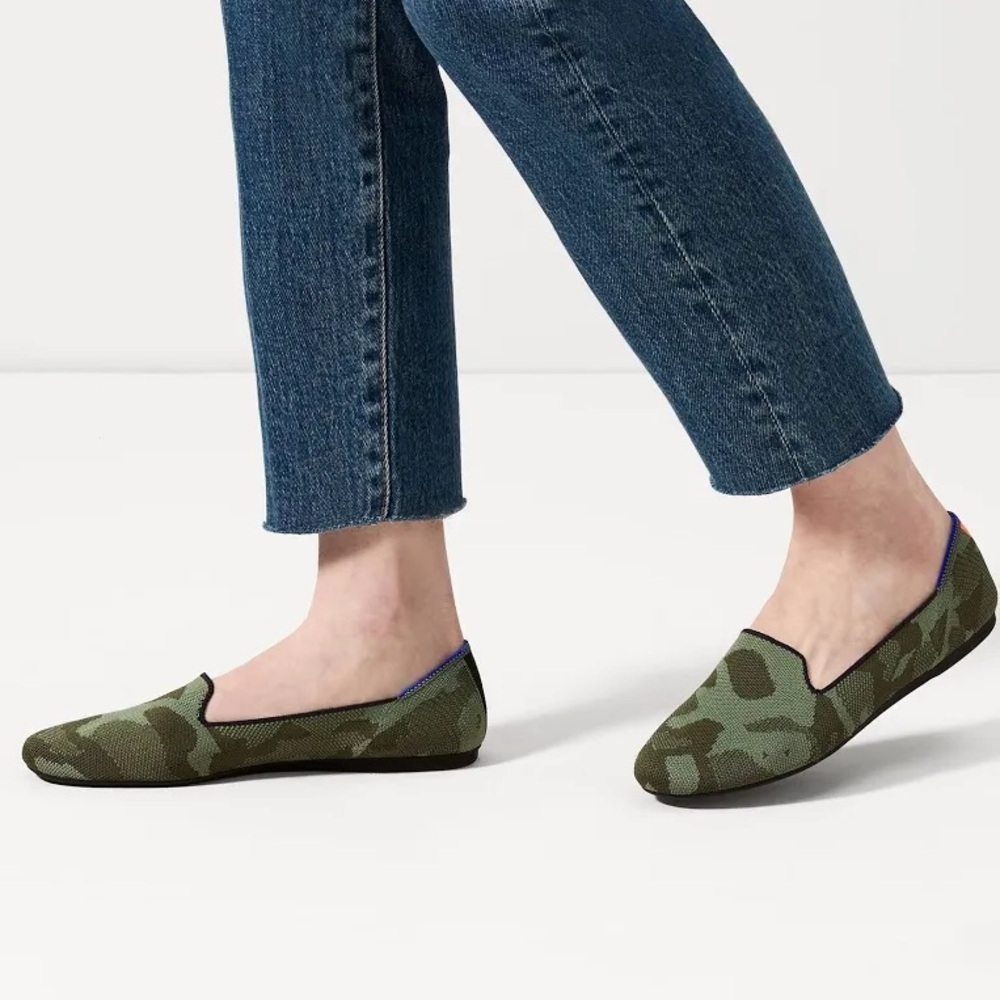 Rothy's The Loafer Green Camouflage Women’s Flats Shoes Size 7.5 - Picture 2 of 16